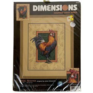 Dimensions Regal Rooster Cross Stitch Kit 35036 Jim Himsworth Made in USA 2000